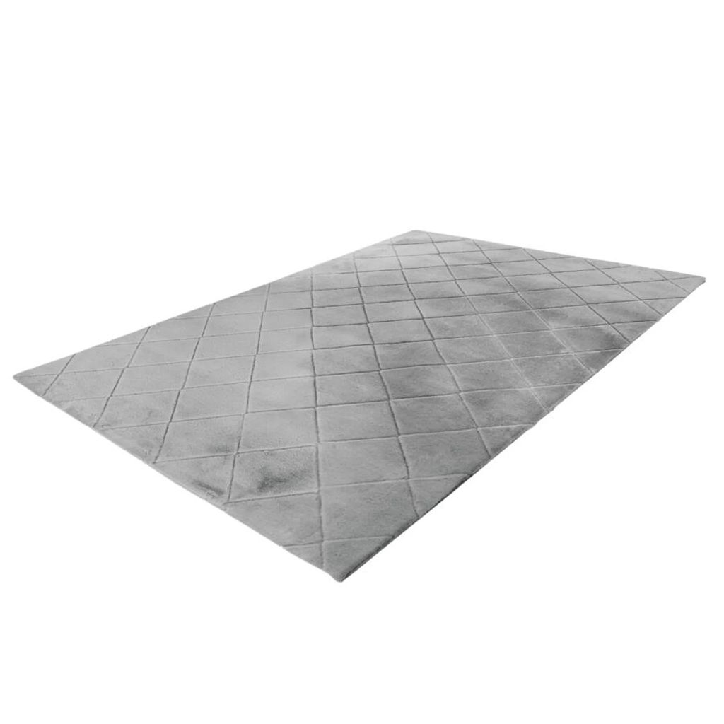 Szőnyeg, rombusz mintás, ezüst - szürke, poliészter, 80x150 cm - ELORIA - Butopêa termék 2. képe